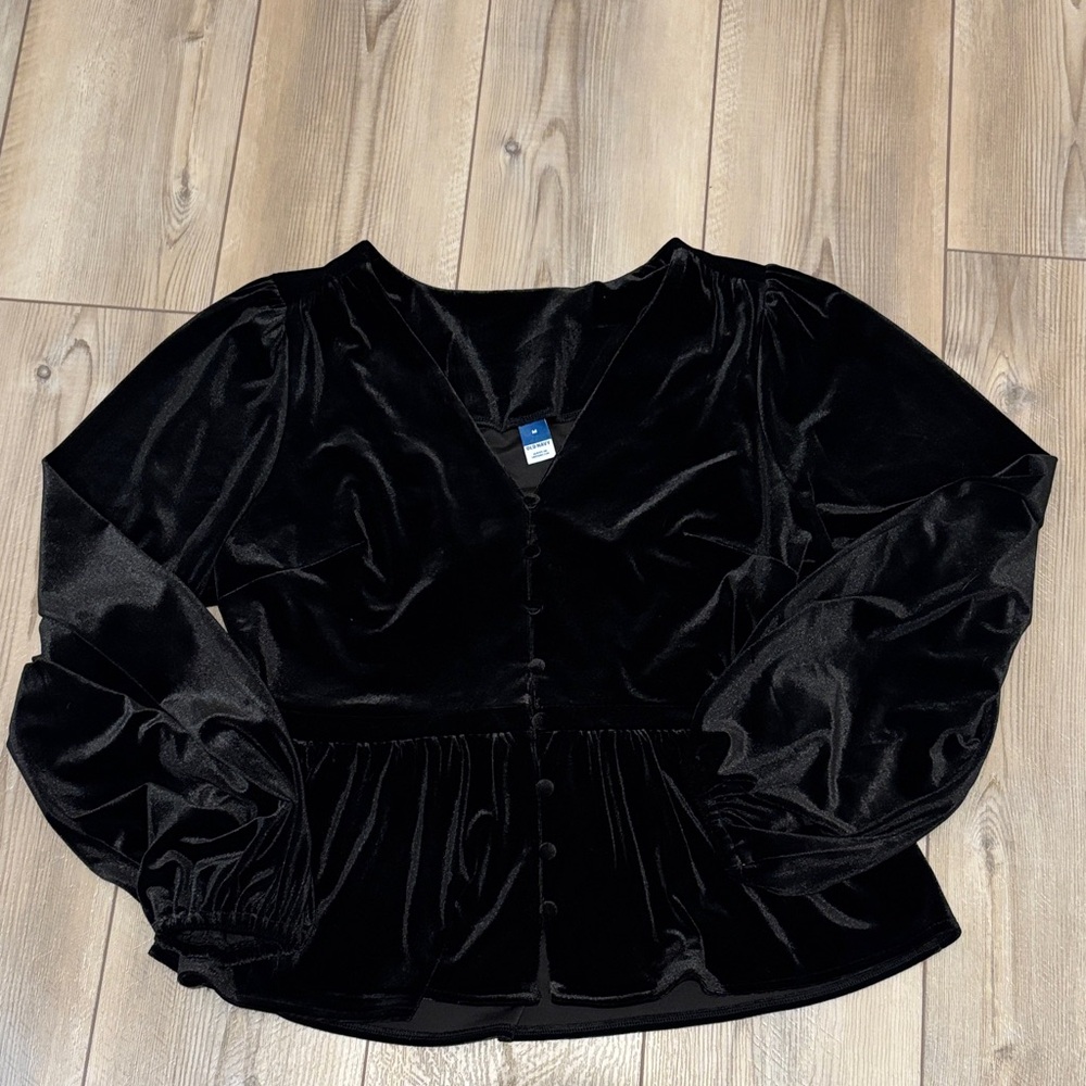 Old Navy Black Velvet Blouse